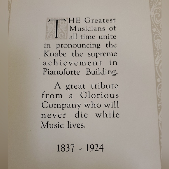 Eminent Musicians, 1924 Advertisement Booklet From Wm. Knabe & Co. - Picture 8 of 12